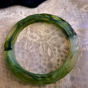 Green Geometric Jade Bracelet